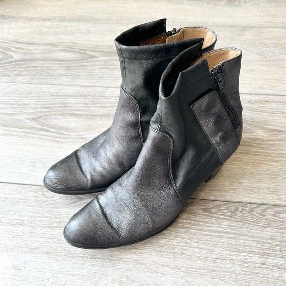 France Mode Metallic Leather Smooth Leather Mixed Ankle Boots - Picture 2 of 14
